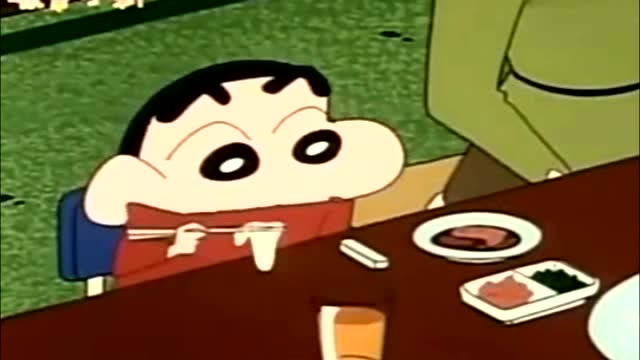 蜡笔小新广志教小新怎么吃河豚生鱼片小新一口就吃上瘾了