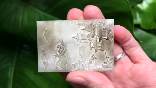 玉邦 数控玉石雕刻机 电脑玉雕机雕刻 山水玉牌案例