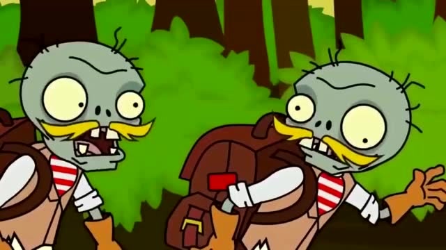 植物大战僵尸:小僵尸寻找宝藏,没想到包里的爆竹被引燃了