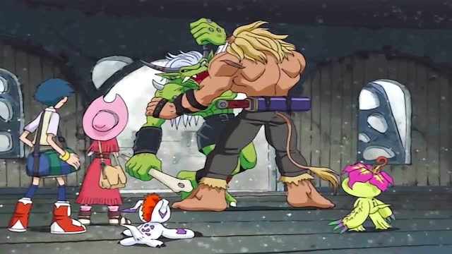 数码宝贝奥加兽见到狮子兽又想决斗了可狮子兽现在变的很强了哦