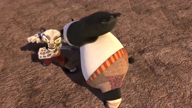 功夫熊猫不愧是残豹的侄子功夫丝毫不比残豹差甚至超越了阿宝