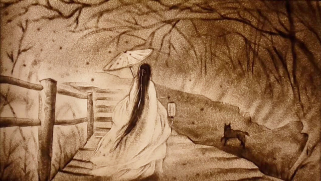 超惊艳古风沙画《烟花易冷》,千年后,累世情深,还有谁在等?