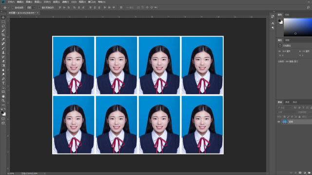 ps一寸证件照制作与快速排版