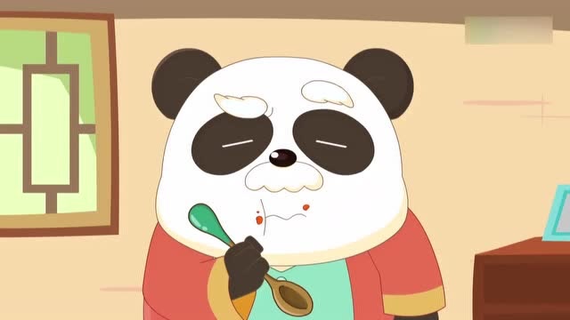 喜羊羊与灰太狼:懒羊羊做饭也太好吃了,熊猫爷爷都夸奖他呢!