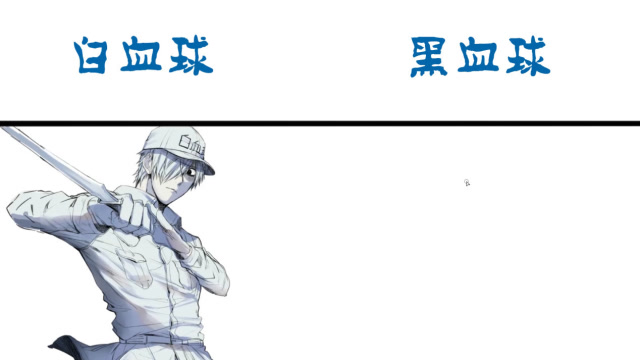 白血球vs黑血球,后者是侵入的病毒吧,还蛮符合设定的