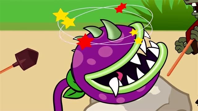 植物大战僵尸:两个僵尸小鬼暴打大嘴花