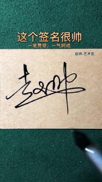 赵帅签名设计一笔贯穿一气呵成