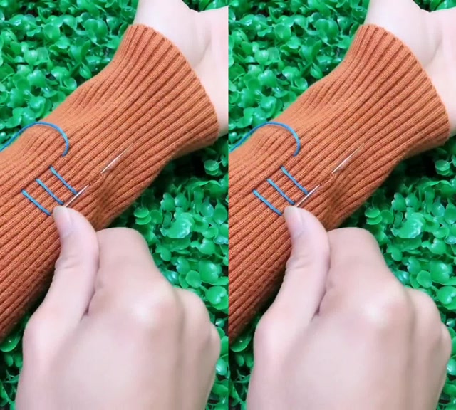 袖口大了拉一下