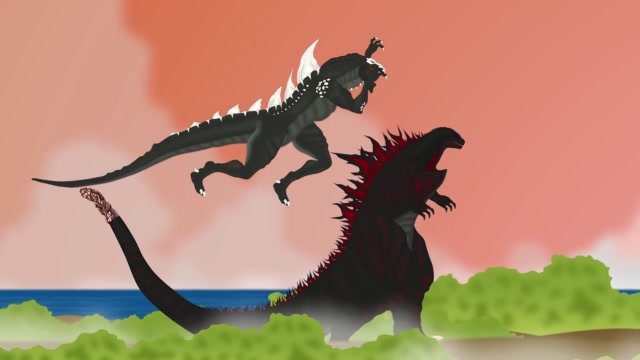 哥斯拉在合体后遇到新的劲敌虽然前期不好打但后期直接秒杀对手