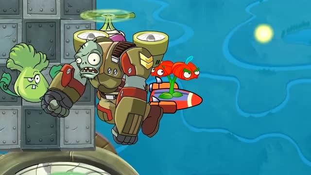 植物大战僵尸:空中大战 背着飞行器的巨人僵尸