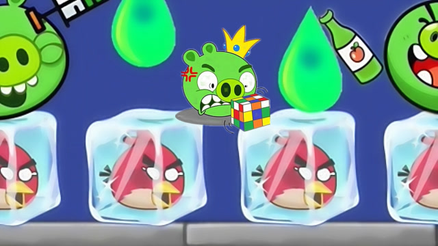 愤怒的小鸟被冰冻住了,你能想办法把冰块融化吗