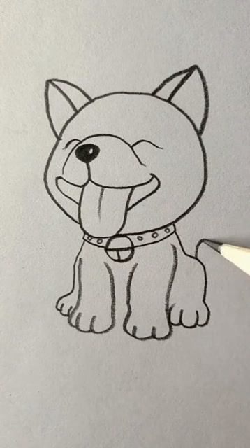 画一只憨厚的小狗狗,很简单一起画!