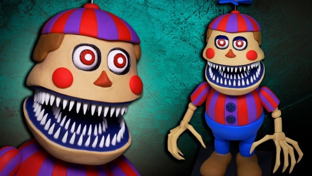 手办:用软泥打造一个fnaf角色气球男孩,喜欢吗?