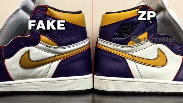 aj1刮刮乐湖人紫 专业对比 出货最强版本开箱,你值得拥有