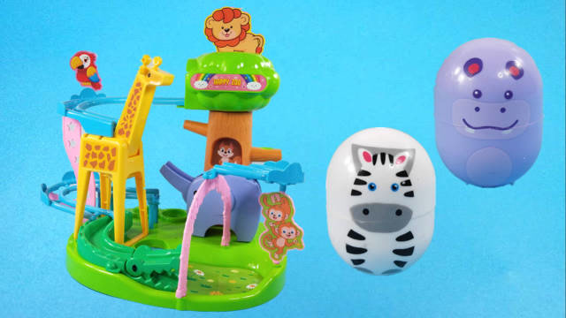 灵犀小乐园  动物滚滚球乐园:长颈鹿和大象是桥梁,鳄鱼也来帮忙啦