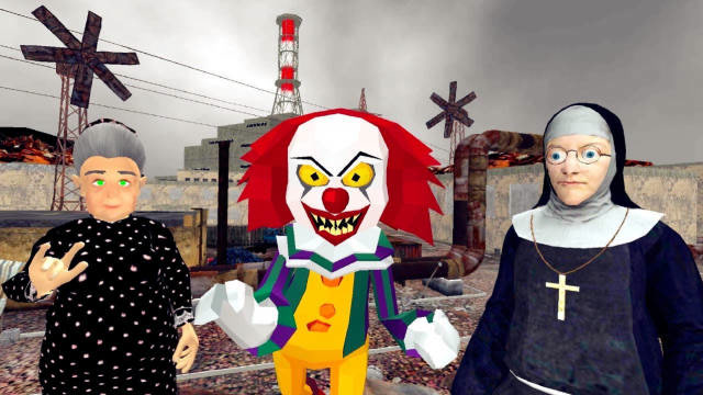 邻居小丑帮3寻找实验机器说明书的路上和小丑来了一个照面