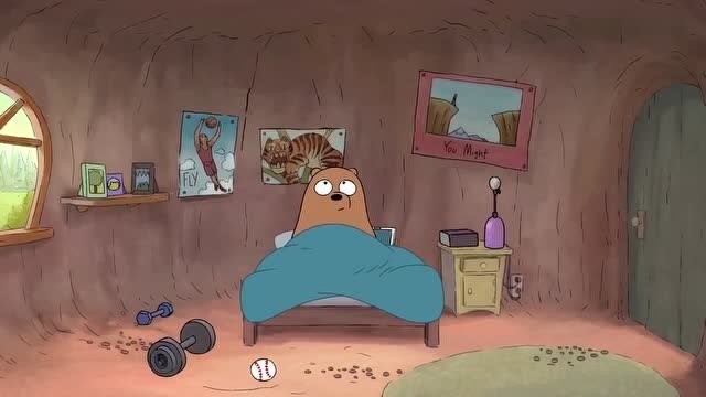 咱们裸熊:正在睡觉的三只小熊察觉到房屋的震动还以为地震来临呢