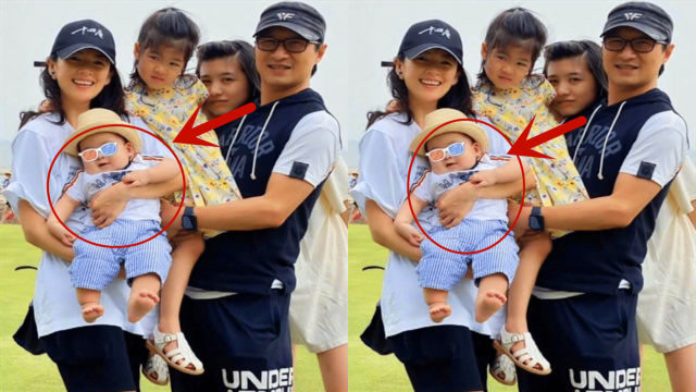 章子怡罕见晒全家福,二胎儿子白白胖胖超可爱,完美遗传爸爸的好基因