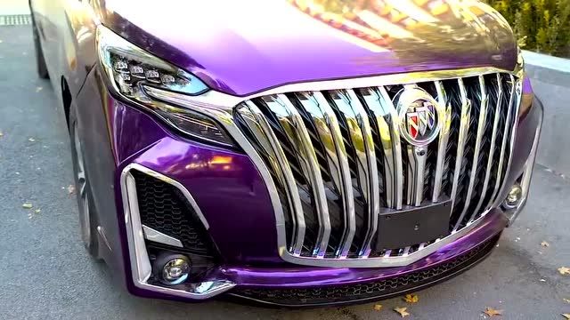 品味不一般的车主,全车紫色内饰升级别克gl8.