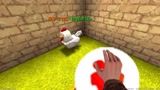迷你世界真人版301：小振的母鸡会用木搞挖砖块哦，就是太慢了