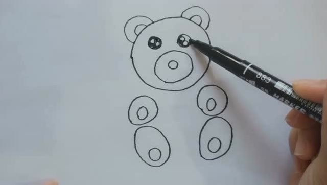 19个圆形画小熊,简单有趣,一起来试试吧