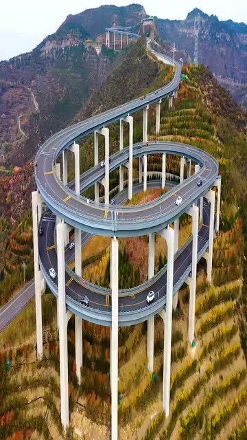 太原天龙山旅游公路,只有想不到没有做不到的大国工匠才能造就出来
