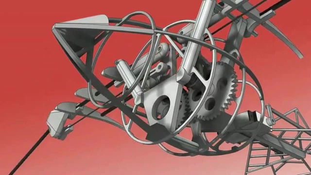模拟鸟类飞行的机械结构,设计的很是巧妙,体现设计师的技术!