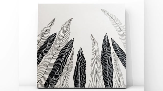 黑白线描装饰画:丛林