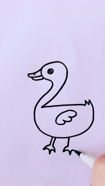 数字2鸭子简笔画图片