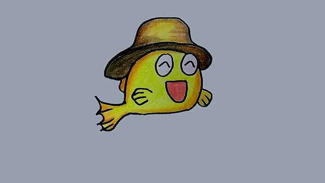 简笔画热带鱼:可爱的小黄鱼