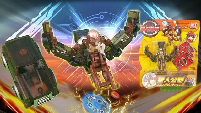 新款魔幻车神猿人公爵拆包试玩 diy爆裂变形汽车玩具游戏视频