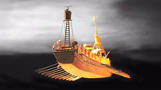 吴卿金雕展品之东吴大翼战船