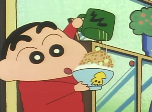 蜡笔小新之做纳豆饭,饿急了的小新也有认真的时候