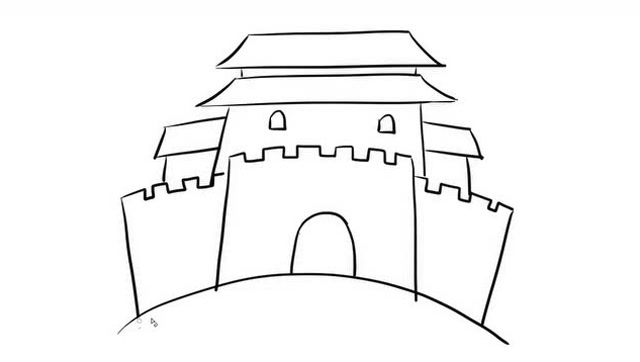 古代京城简笔画图片