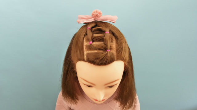 小清新半扎发型扎法 小女孩短发发型教程