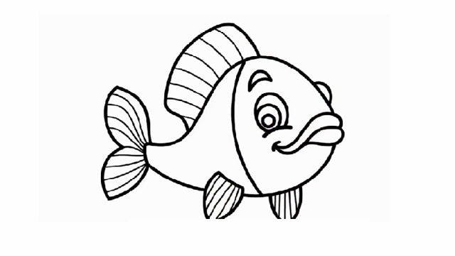 早教简笔画:和宝宝一起画一条大嘴鱼,宝宝学画画