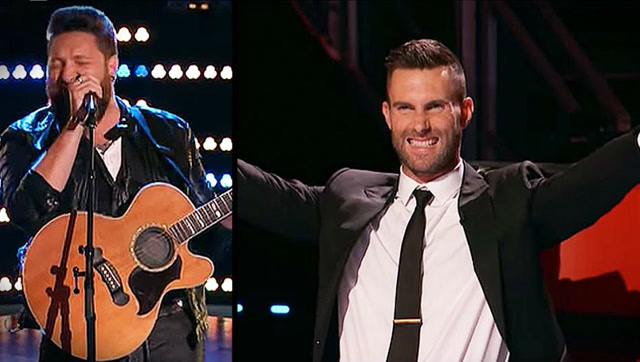 美国好声音选手秀超强唱功赢导师四转亚当莱文起身疯狂鼓掌