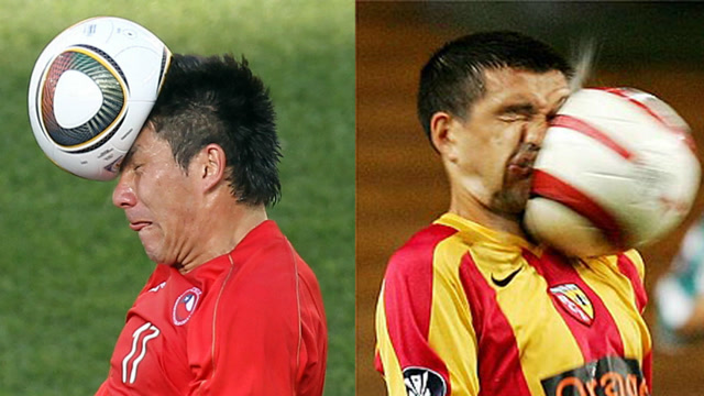 足球场上的爆头瞬间,原谅我无耻的笑了