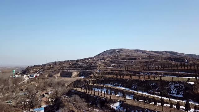 航拍潼关华阴老腔发源地之双泉村全景风光