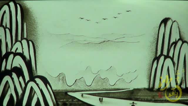 中国诗词大会 江雪 沙画诗词