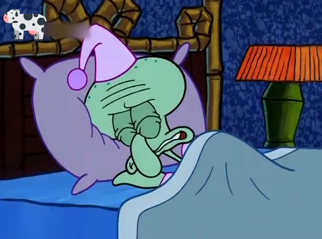 海绵宝宝:章鱼哥晚上的时候睡不着觉很痛苦啊