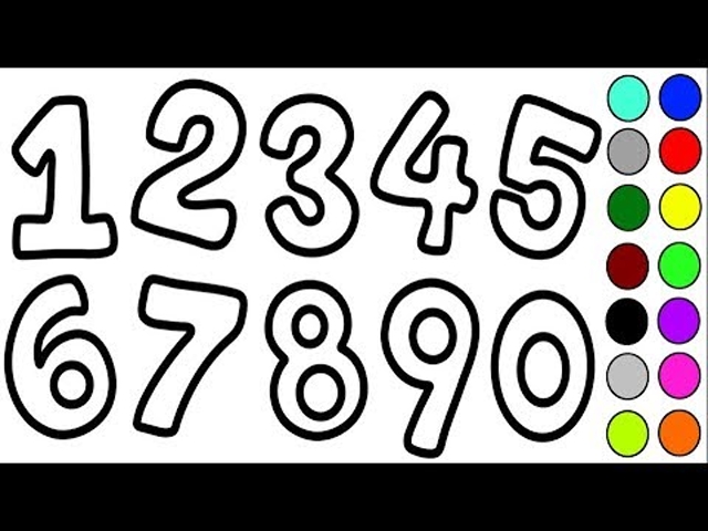 儿童涂色画:描写阿拉伯数字,学习写数字