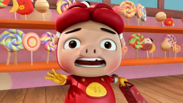 猪猪侠太爱吃棒棒糖了,这样下去可是要长蛀牙的哦