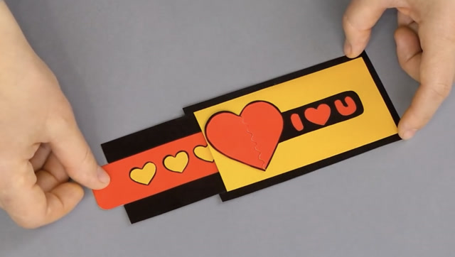 【贺卡】自己给男朋友做一个爱心抽拉贺卡,心思一级棒