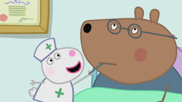 棕熊医生生病了,兔子护士喂棕熊医生喝糖浆