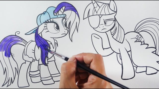 儿童简笔画,小马宝莉奇宝紫悦画画