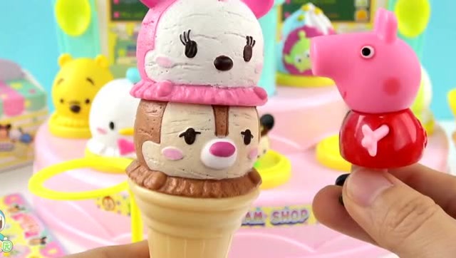 《玩具益趣园》小猪佩奇迪士尼旋转冰淇淋,看起来好好吃呀