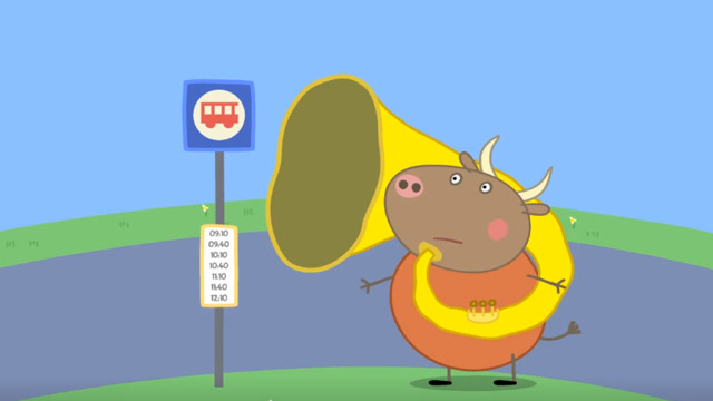 公共汽车迟迟不来,公牛先生的音乐会演出眼看就要迟到了