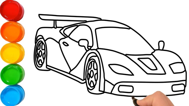 趣味简笔画:画漂亮跑车
