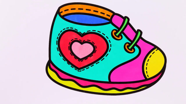 运动鞋简笔画彩色儿童图片